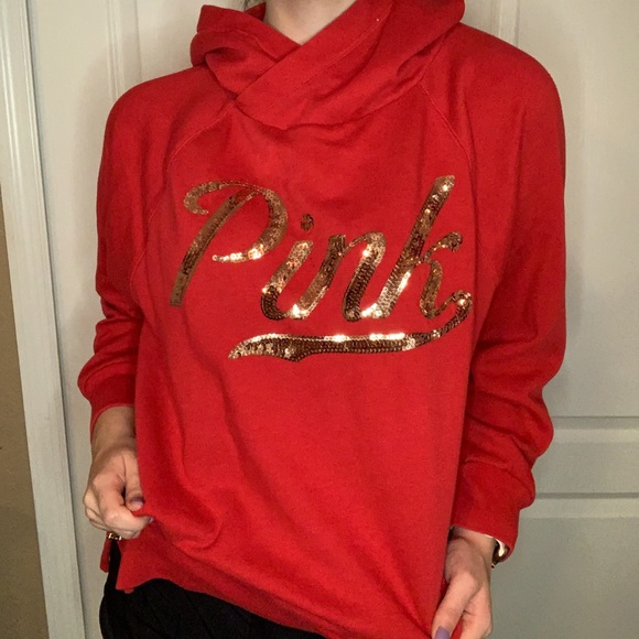 PINK Victoria's Secret Tops - VS PINK red hoodie